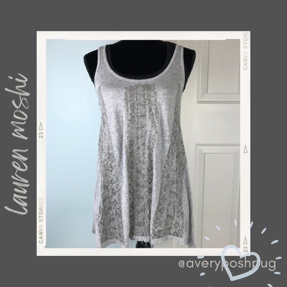 Lauren Moshi Snakeskin Print Tank, Size Small